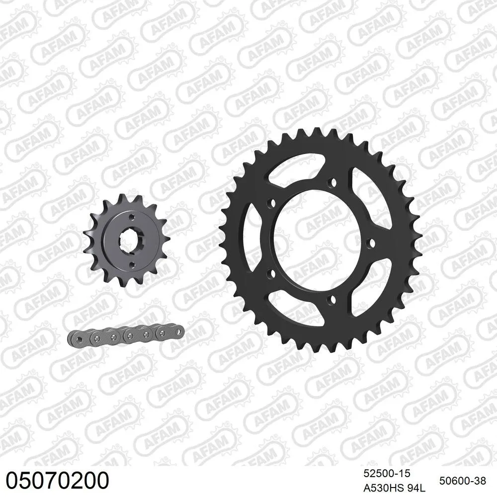 05070200 AFAM Kettensatz Stahl 530 HS 15x38 - Ducati 600 Pantah 1981-82 - 05070200