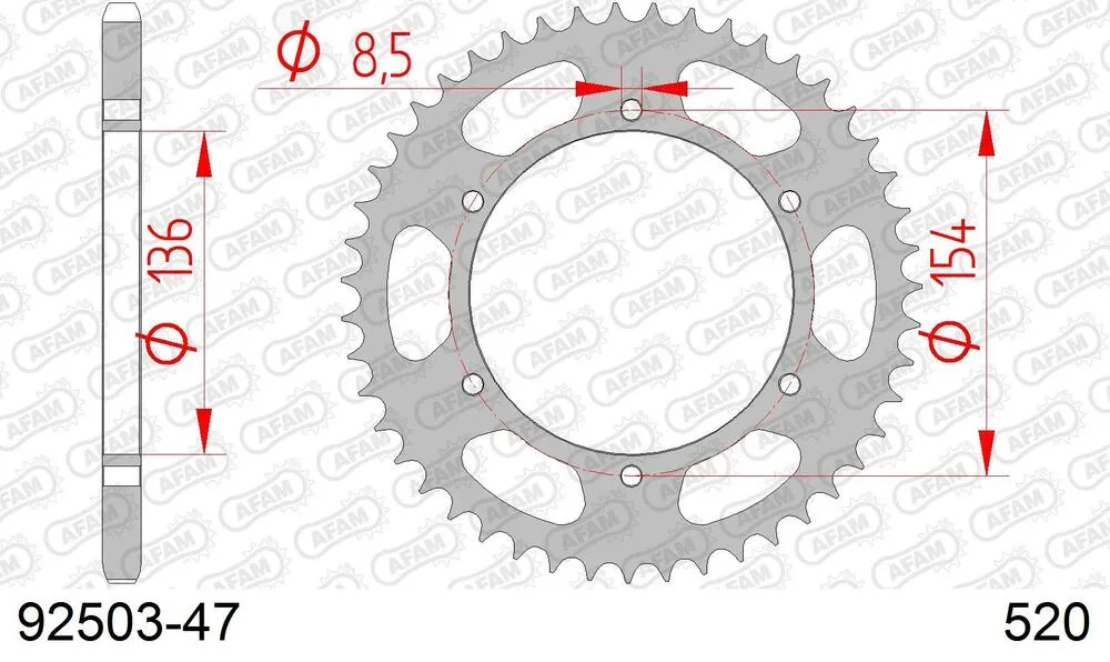 AFAM Kettensatz Stahl 520 XMR3 15x47 - BMW G 650 Xchallenge 2007-09 - 09273501