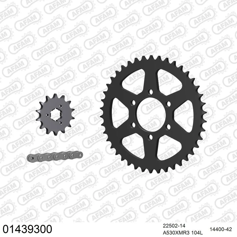 AFAM Kettensatz Stahl 530 XMR3 14x42 - Suzuki GT 380 1972-77 - 01439300
