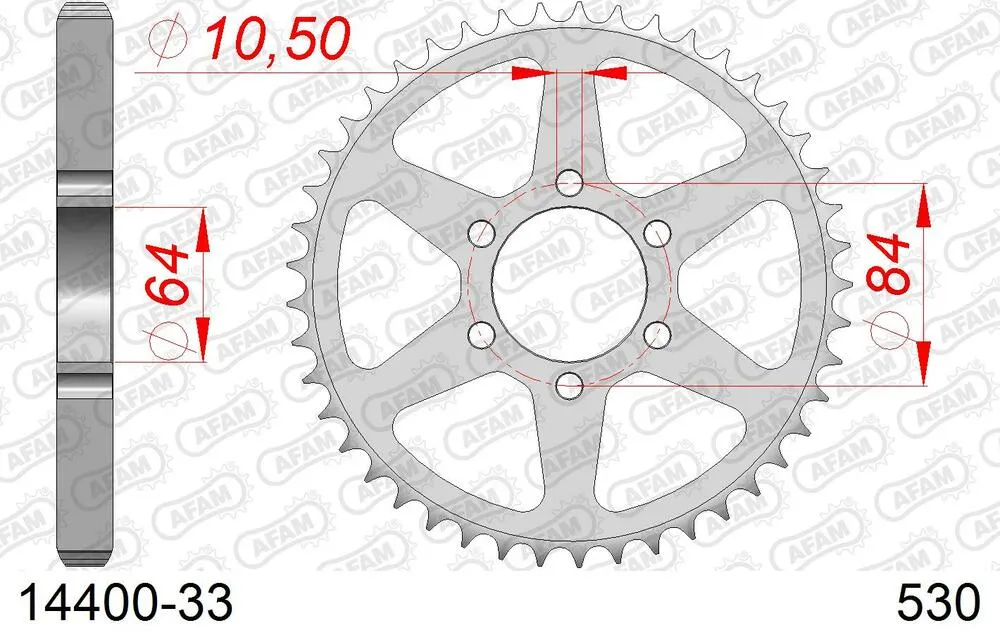 14400-33 AFAM Kettensatz Stahl 530 HS 15x33 - Suzuki GT 500 1976-77 - 01459300