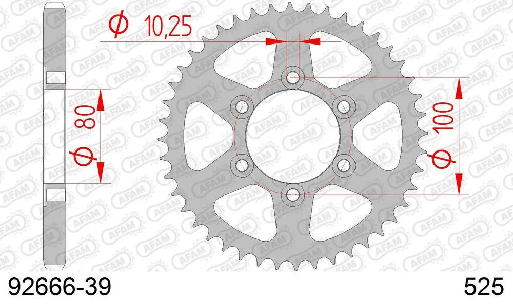 92666-39 AFAM Kettensatz Stahl 525 XSR2-G 18x39 - Voxan Black Magic 1000 2006-08 - 08989100