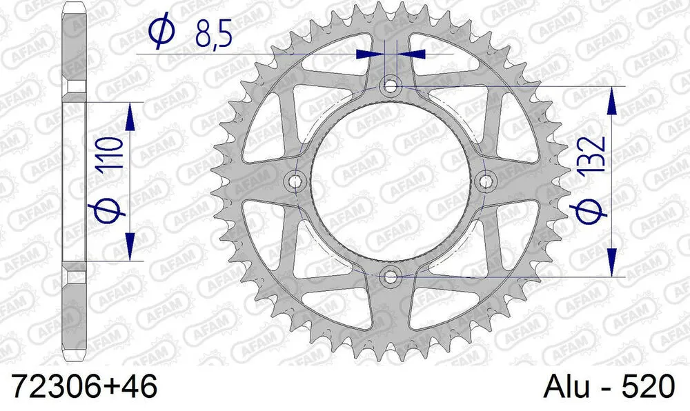 AFAM Kettensatz Aluminium 520 XRR3-G 14x46 - KTM 250 R Freeride 2014-17 - AB07226500