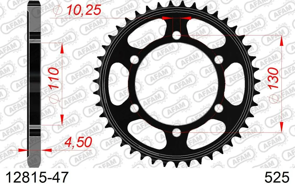 12815-47 AFAM Kettensatz Stahl 525 XSR2-G 17x47 - Suzuki GSX 8 S /R 2023-25 - KIT109231