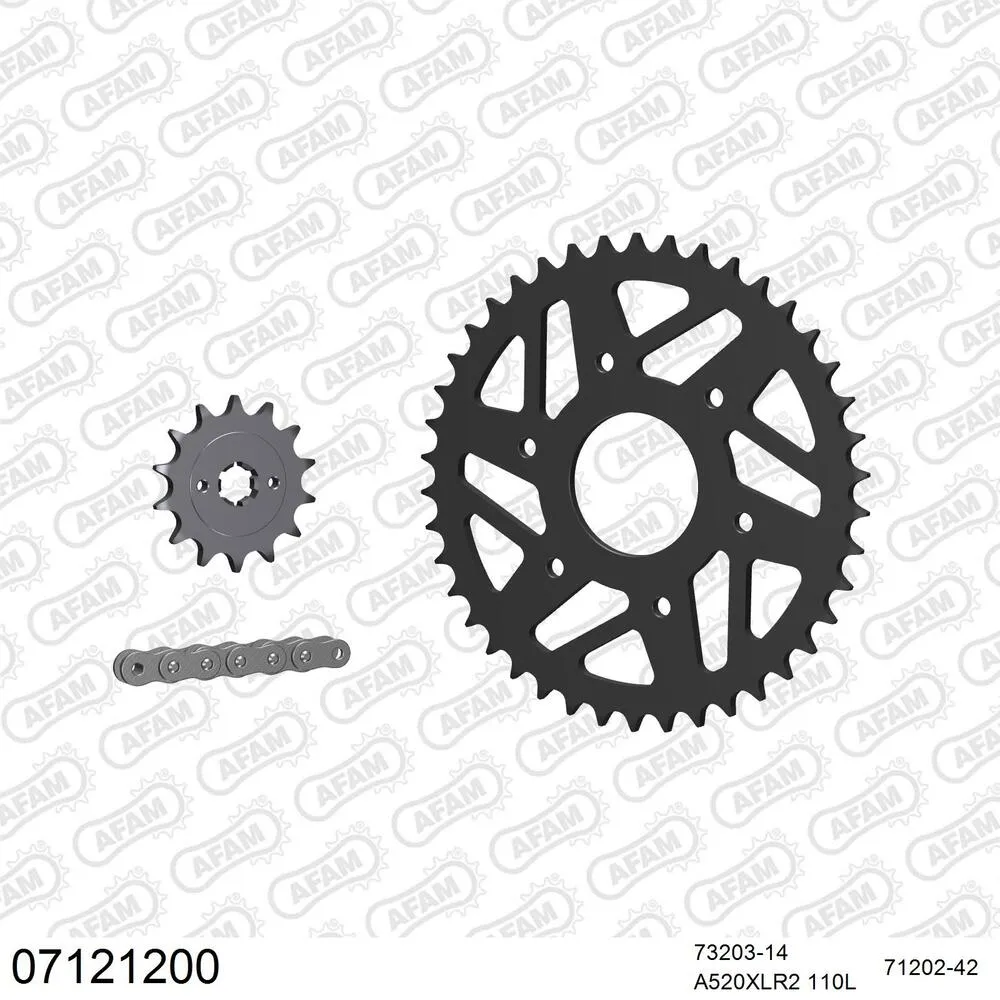 AFAM Kettensatz Stahl 520 XLR2 14x42 - KTM RC 200 2014-19 - 07121200