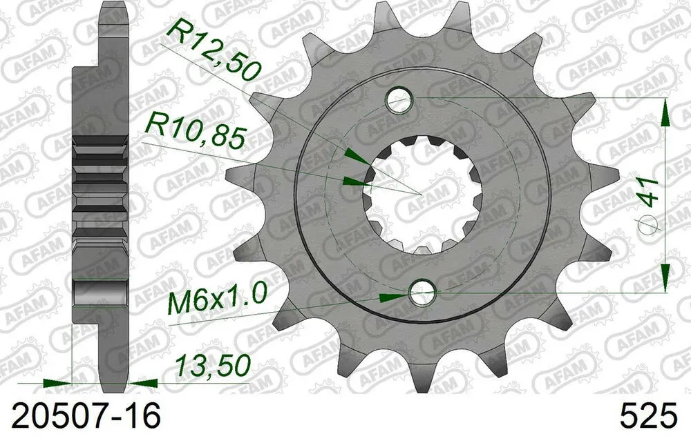20507-16 AFAM Kettensatz Stahl 525 XMR3 16x44 - Honda NT 650 GT 1988-91 - 01073100
