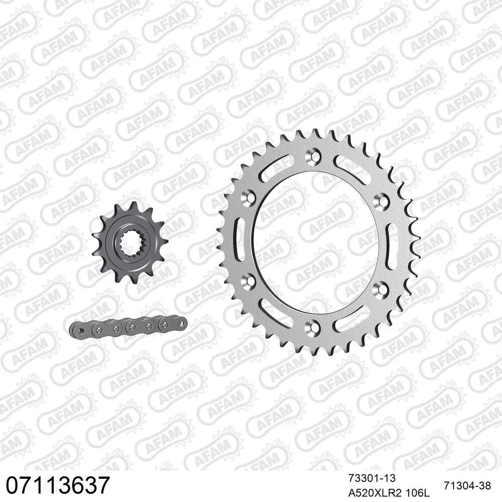 AFAM Kettensatz Stahl 520 XLR2 13x38 - KTM SM 125 2000-01 - 07113637