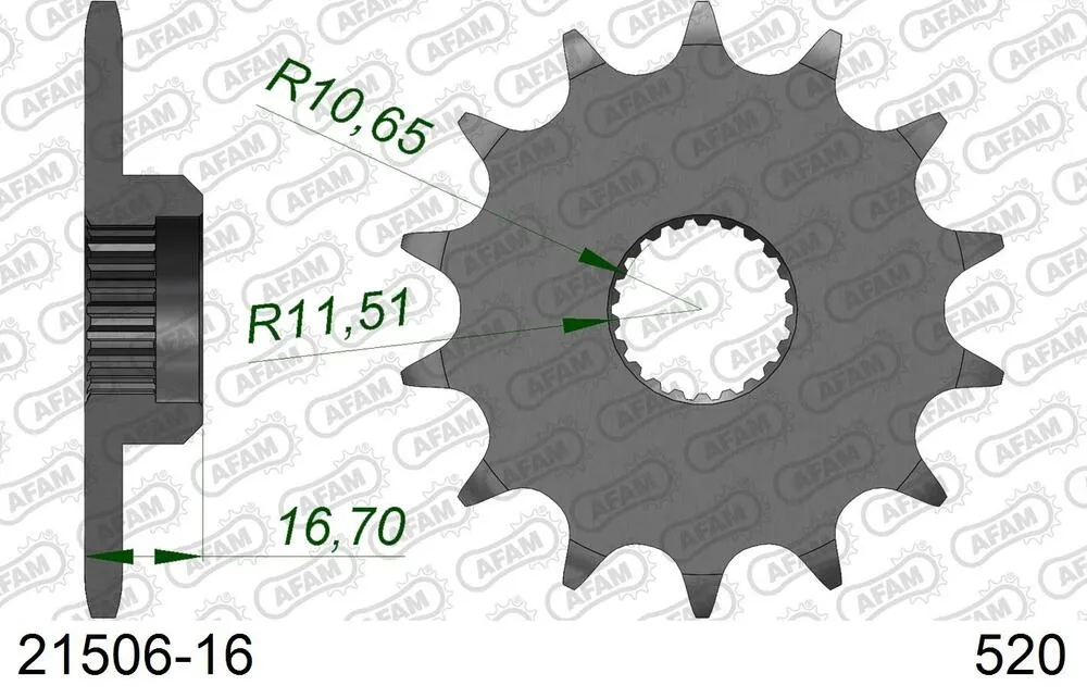 21506-16 AFAM Kettensatz Stahl 520 XMR3 16x48 - Yamaha XJ 600 N Diversion 1991-03 - KIT102451
