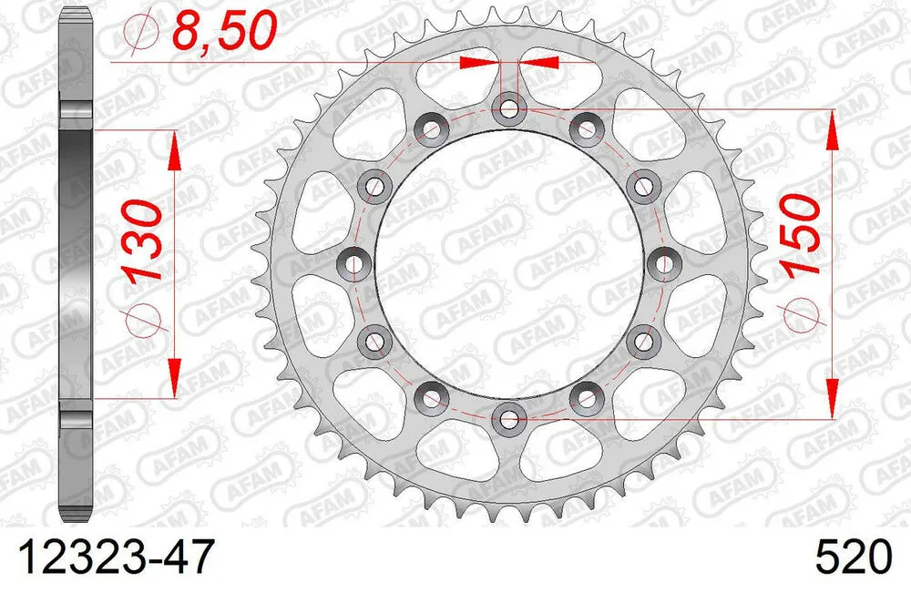 AFAM Kettensatz Stahl 520 XRR3-G 15x47 - Honda XL 400 R 1982 - 01043502