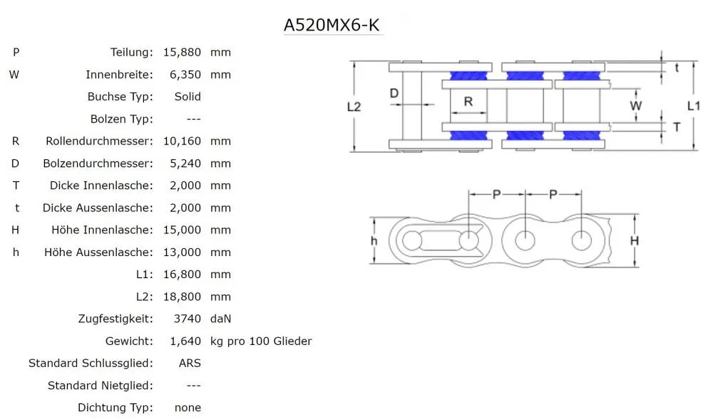 AFAM_MX6_K_Kette_520_schwarz___118_Glieder___Clip_Schloss___Motocross_daten AFAM MX6-K Kette 520 schwarz - 118 Glieder - Clip Schloß - Motocross