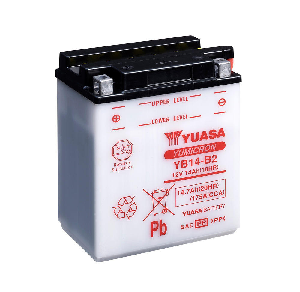 Yuasa YB14-B2 Batterie YuMicron® 12V 14 AH (CP) mit Säurepack Yuasa YB14-B2 Batterie YuMicron® 12V 14 AH (CP) mit Säurepack