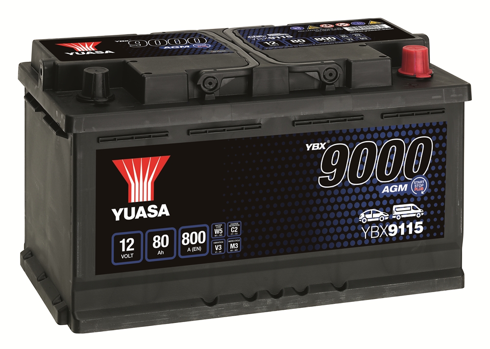 Yuasa YBX9115 AGM Batterie 12V 80 AH Yuasa YBX9115 AGM Batterie 12V 80 AH