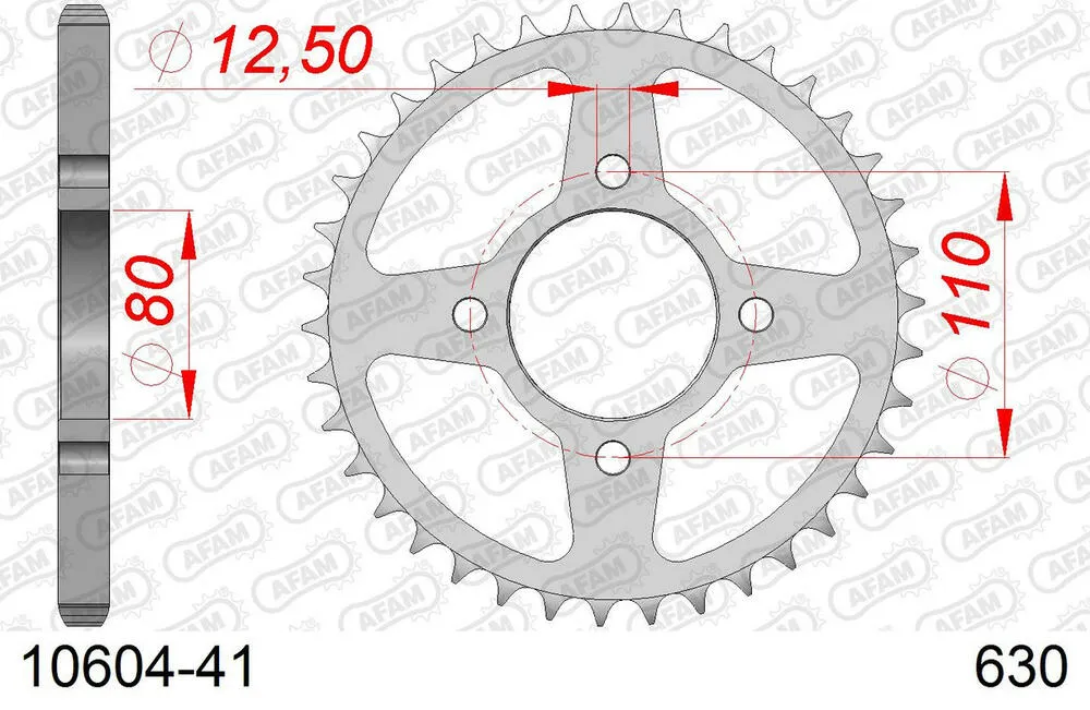 AFAM Kettensatz Stahl 630 MO 15x41 - Honda CB 750 F2 1978-78 - 01077201