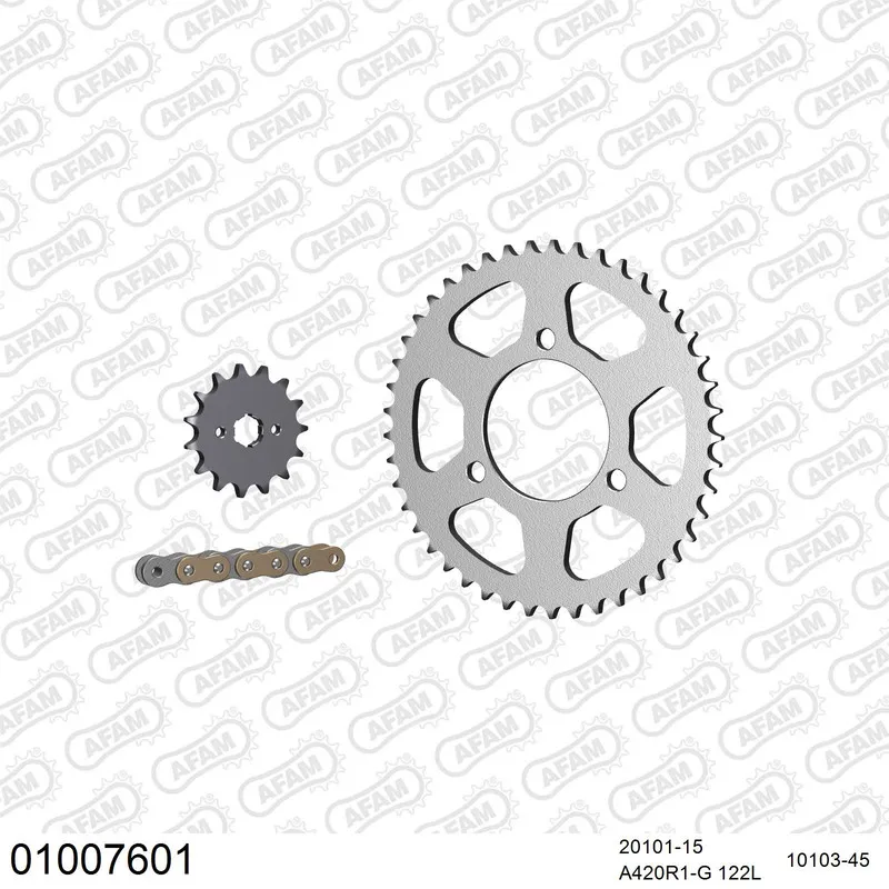 01007601 AFAM Kettensatz Stahl 420 R1-G 15x45 - Honda MTX 80 1982 - 01007601