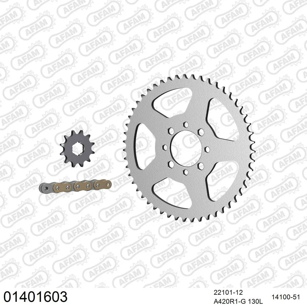 AFAM Kettensatz Stahl 420 R1-G 12x51 - Suzuki TS 50 X Automatique France 1990-96 - 01401603