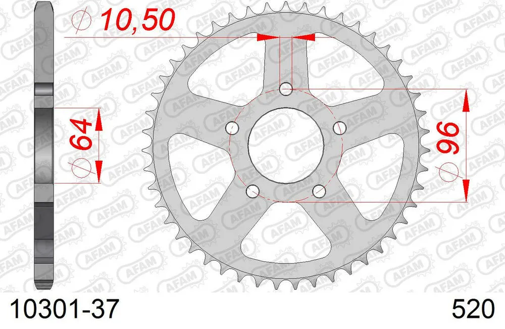 10301-37 AFAM Kettensatz Stahl 520 XRR3-G 13x37 - Honda CBF 250 2004-06 - 01026204
