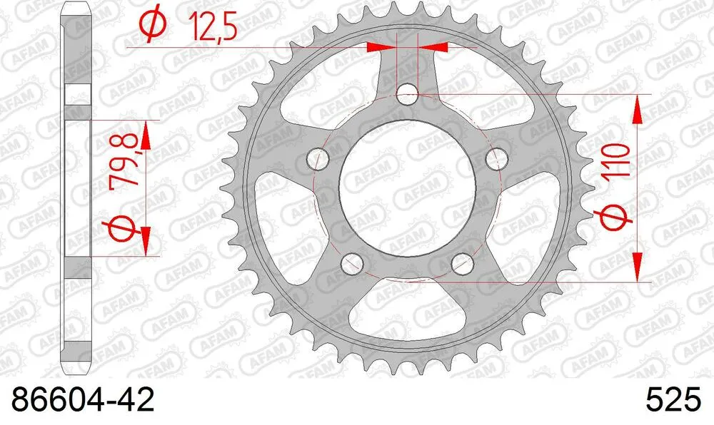 AFAM Kettensatz Stahl 525 XMR3 16x42 - Triumph Speedmaster 800 2003-05 - KIT107781