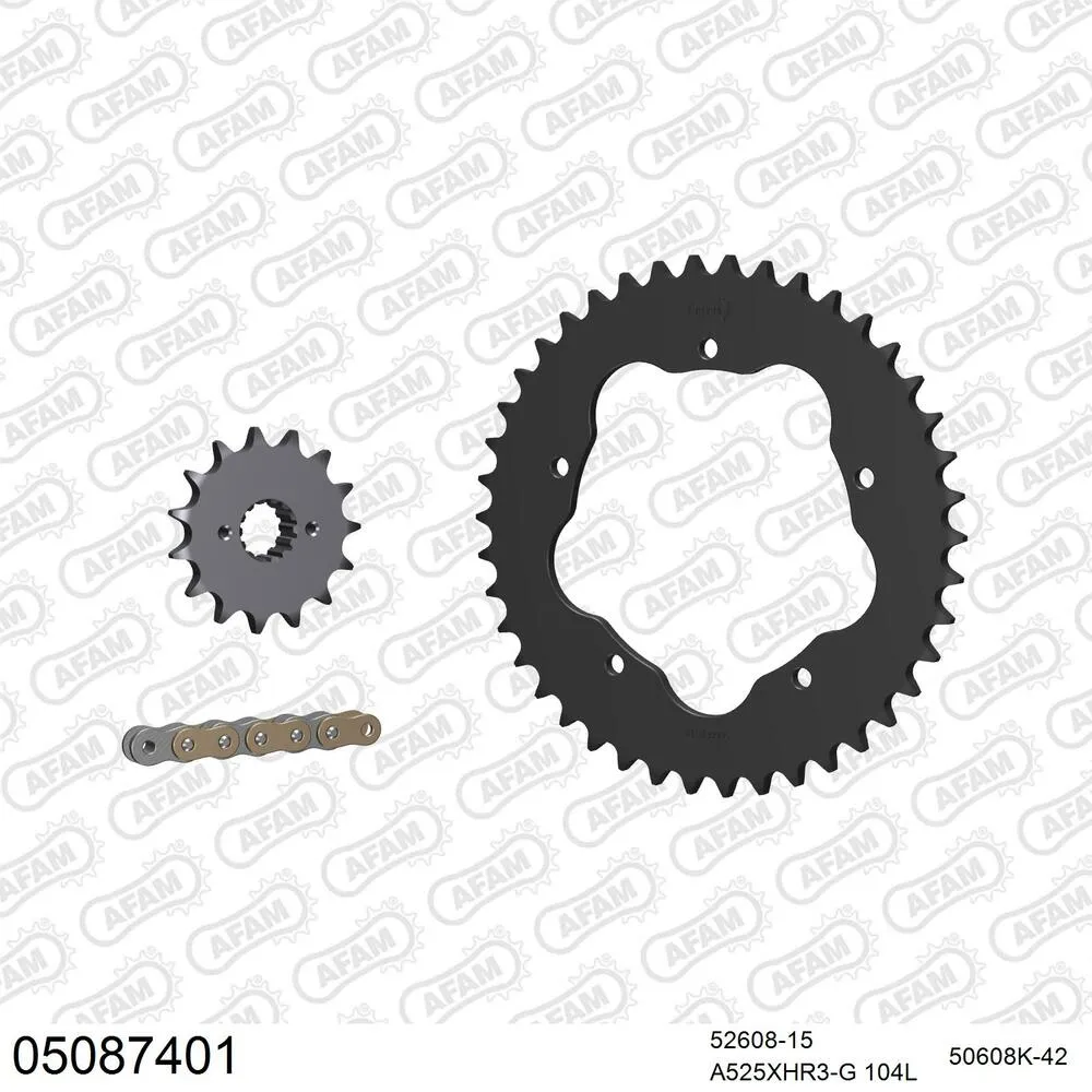 AFAM Kettensatz Stahl 525 XHR3-G 15x42 - Ducati 996 S4R Monster 2003-06 - 05087401