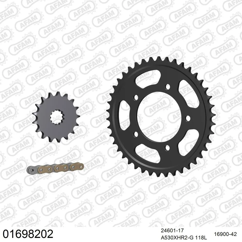 AFAM Kettensatz Stahl 530 XHR2-G 17x42 - Kawasaki ZZR 1400 2012-20 - 01698202