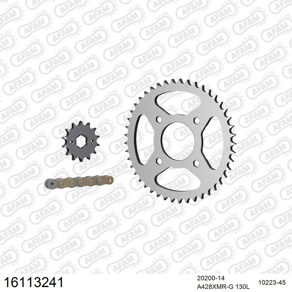 AFAM Kettensatz Stahl 428 XMR2-G 14x45 - Daelim VJF 125 Fi Roadsport 2008-16 - 16113241