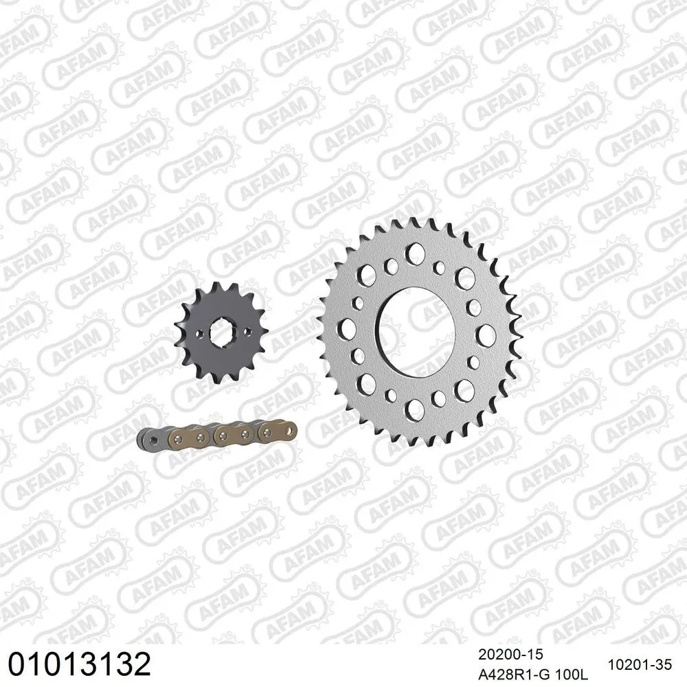 01013132 AFAM Kettensatz Stahl 428 R1-G 15x35 - Honda CB 125 1976-83 - 01013132
