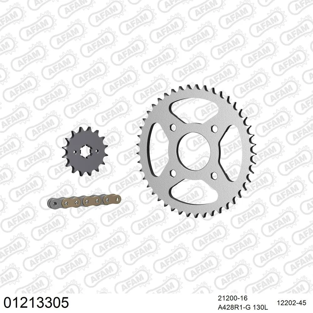 01213305 AFAM Kettensatz Stahl 428 R1-G 16x45 - Yamaha TZR 125 1987-92 - 01213305