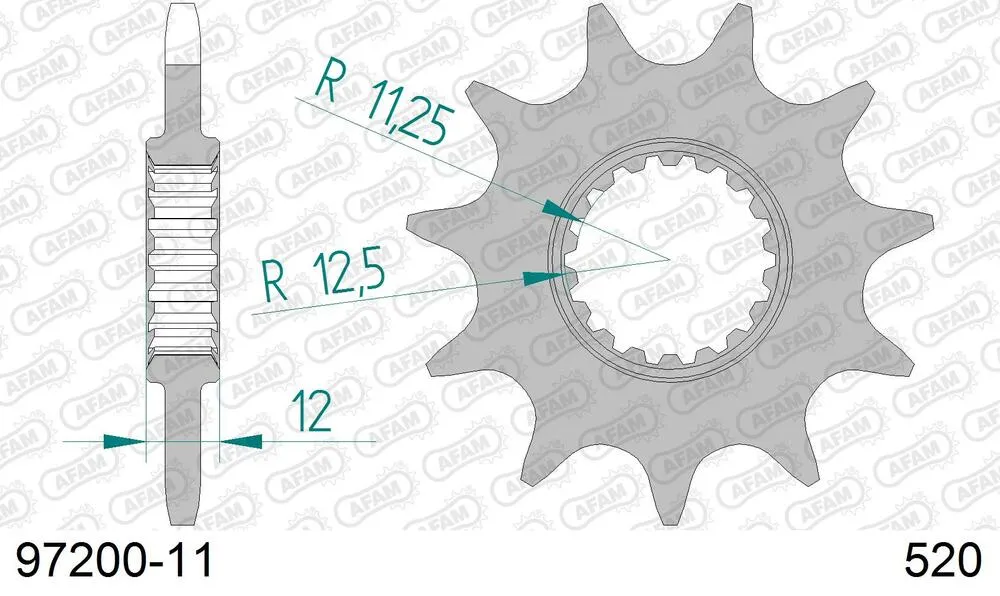 AFAM Kettensatz Aluminium 520 MR2-G 11x41 - Gasgas TXT 250 Factory Replica 2008-14 - KIT109091
