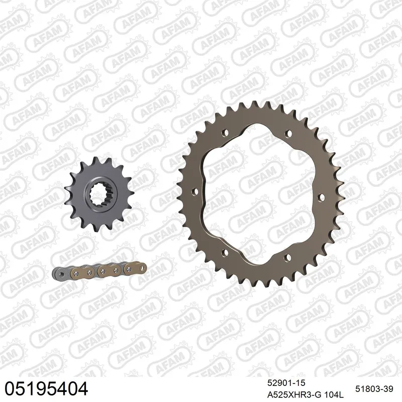 AFAM Kettensatz Aluminium 525 XHR3-G 15x39 - Ducati 1199 Panigale 2012-14 - 05195404