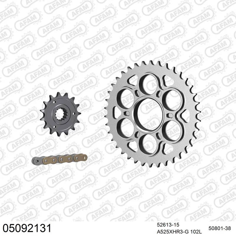 AFAM Kettensatz Stahl 525 XHR3-G 15x38 - Ducati 1098 S Streetfighter 2009-13 - 05092131