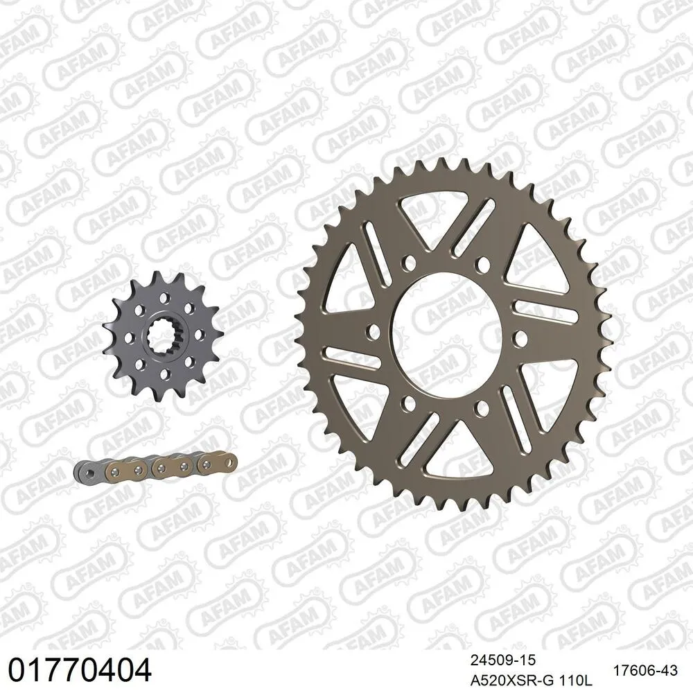 01770404 AFAM Kettensatz Aluminium 520 XSR-G 15x43 - Kawasaki Ninja ZX 6 RR 2005-07 - 01770404