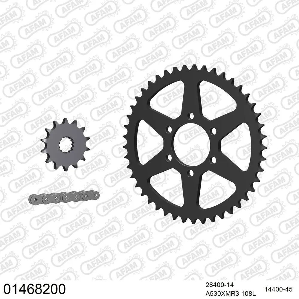 01468200 AFAM Kettensatz Stahl 530 XMR3 14x45 - Suzuki GS 550 D 1977-78 - 01468200