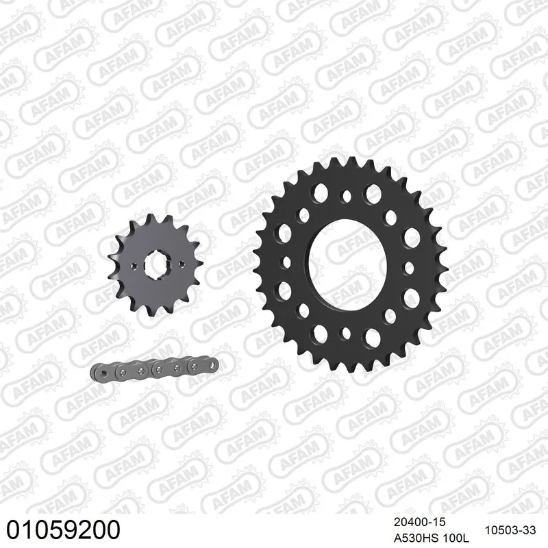 01059200 AFAM Kettensatz Stahl 530 HS 15x33 - Honda CB 500 T 1975-77 - 01059200
