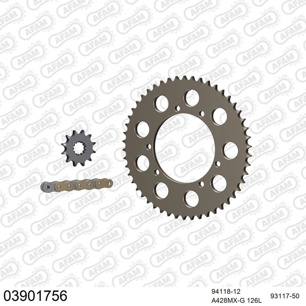 AFAM Kettensatz Aluminium 428 MX-G 12x50 - Beta RR 50 Enduro 2004-08 - 03901756