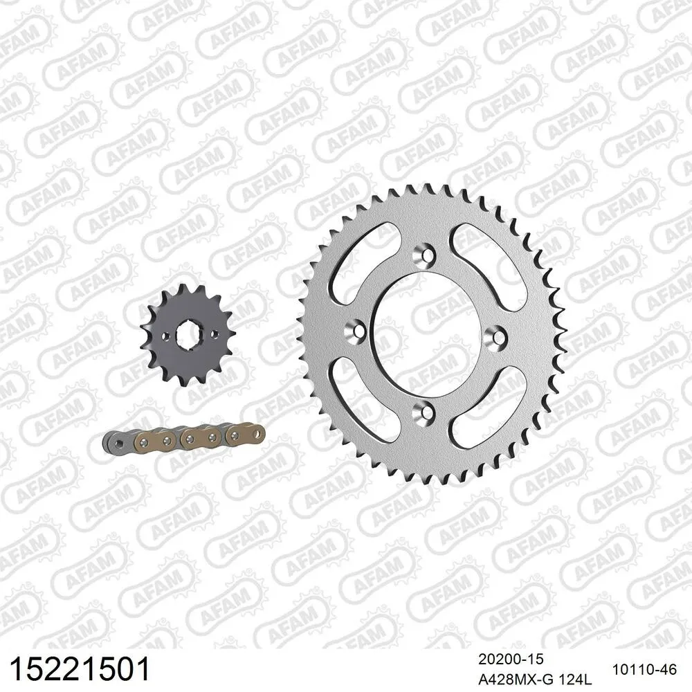 AFAM Kettensatz Stahl 428 MX-G 15x46 - AJP PR3 200 Enduro Pro 2008-11 - 15221501