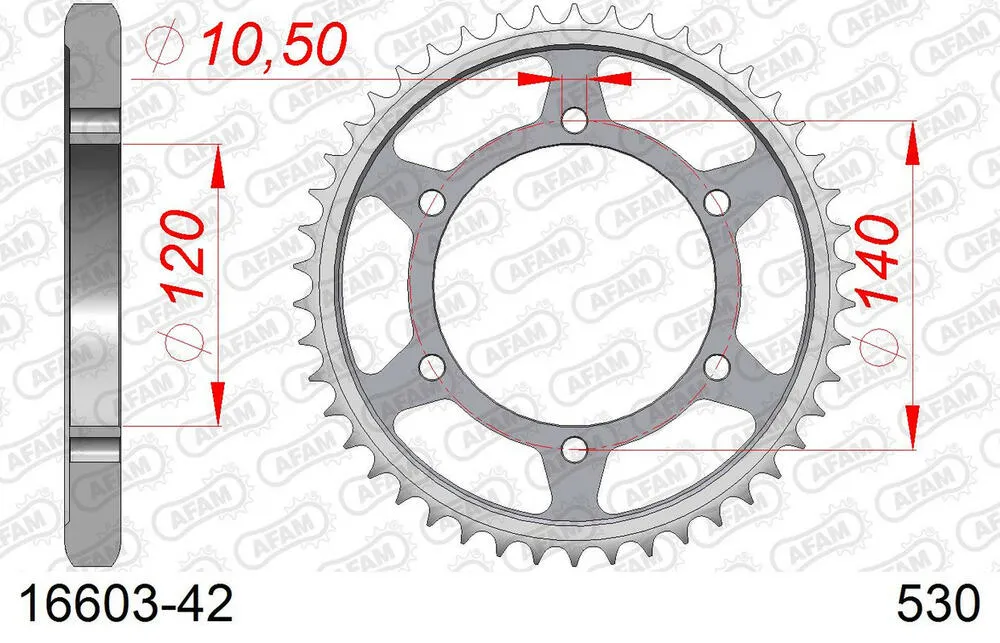 AFAM Kettensatz Stahl 530 XMR3 17x42 - Kawasaki VN 800 Classic 1996-06 - 01680162