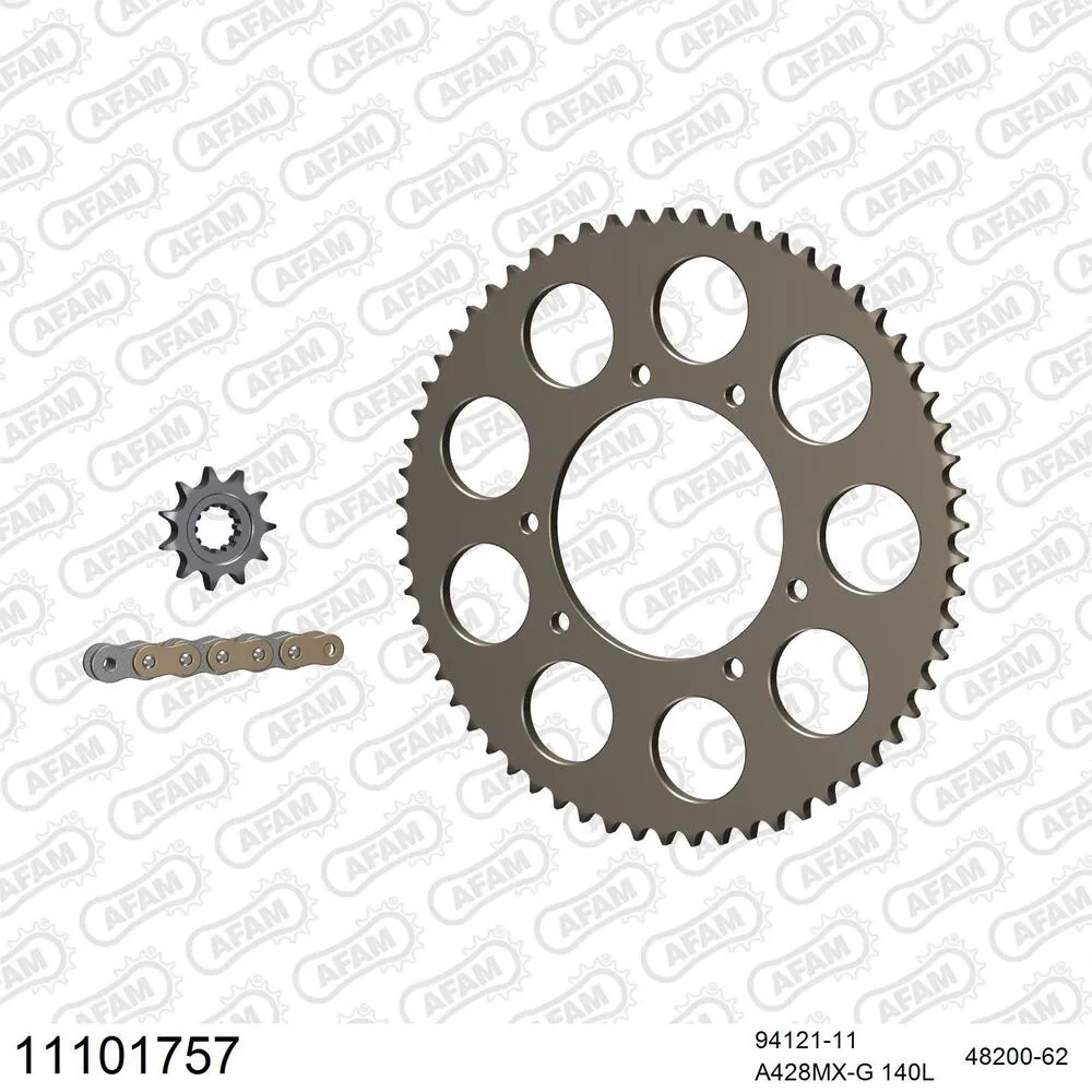 11101757 AFAM Kettensatz Aluminium 428 MX-G 11x62 - Hm-honda CRE 50 RR Baja 2007-16 - 11101757