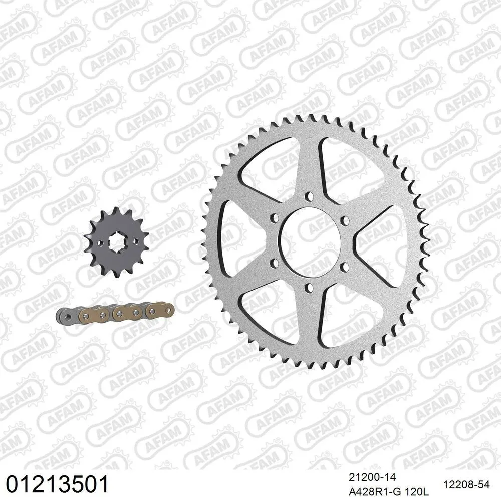 AFAM Kettensatz Stahl 428 R1-G 14x54 - Yamaha XT 125 1988-91 - 01213501