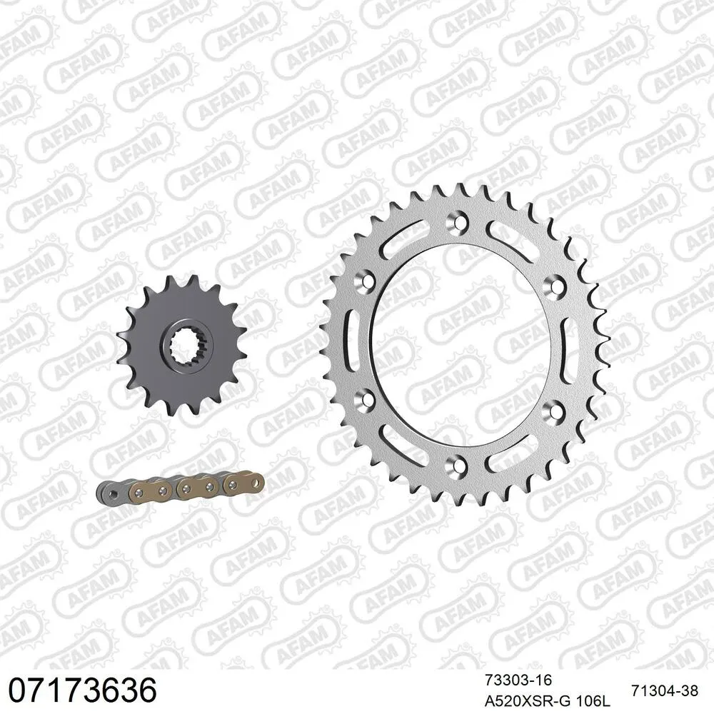 AFAM Kettensatz Stahl 520 XSR-G 16x38 - KTM 640 Duke II 1998-03 - 07173636
