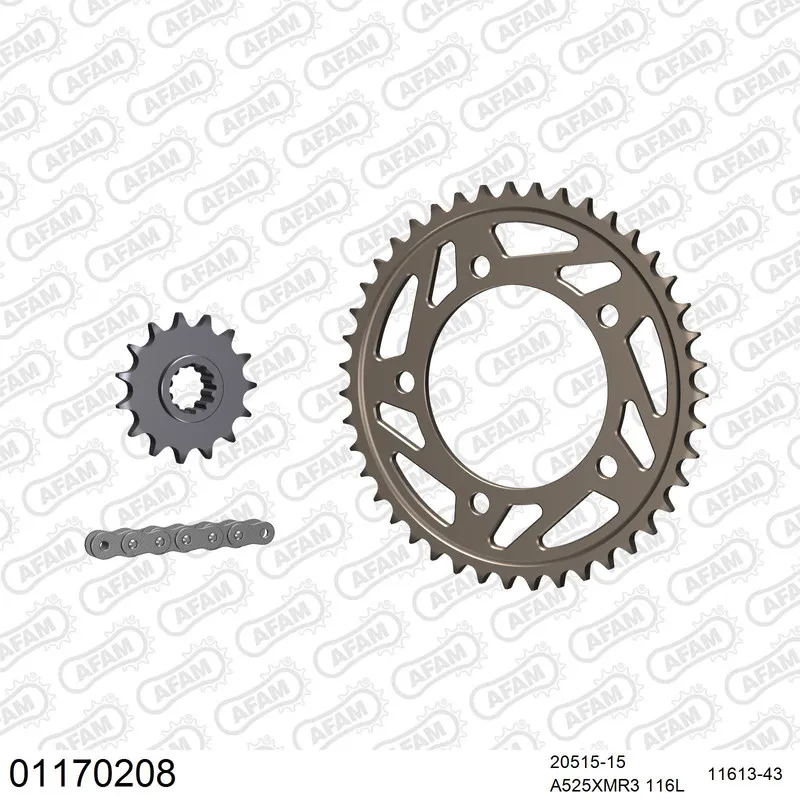 AFAM Kettensatz Aluminium 525 XMR3 15x43 - Honda CBF 600 N 2004-07 - 01170208