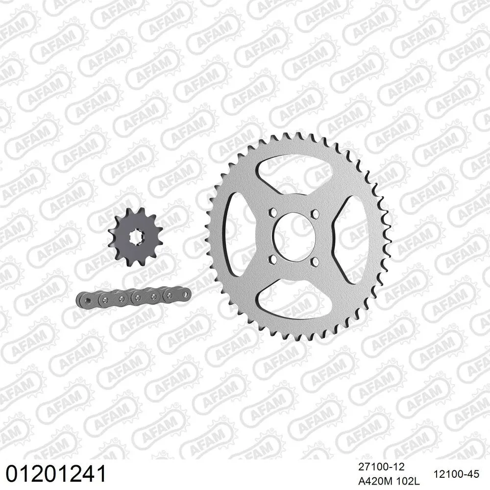 01201241 AFAM Kettensatz Stahl 420 M 12x45 - Yamaha YSR 50 T 1987 - 01201241