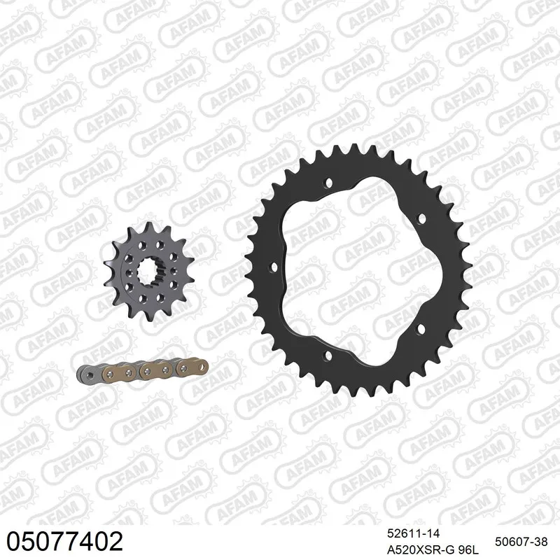 05077402 AFAM Kettensatz Stahl 520 XSR-G 14x38 - Ducati 748 Biposto 1995-02 - 05077402