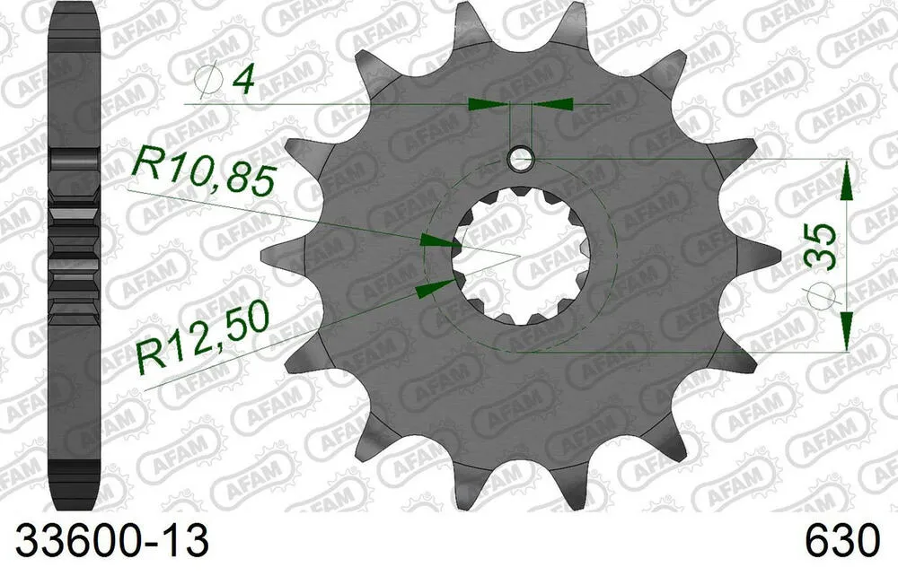 AFAM Kettensatz Stahl 630 MO 13x34 - Kawasaki Z 650 1981-83 - 01673204