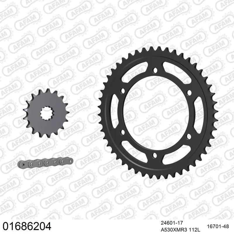 AFAM Kettensatz Stahl 530 XMR3 17x48 - Kawasaki GPZ 900 R 1990-96 - 01686204