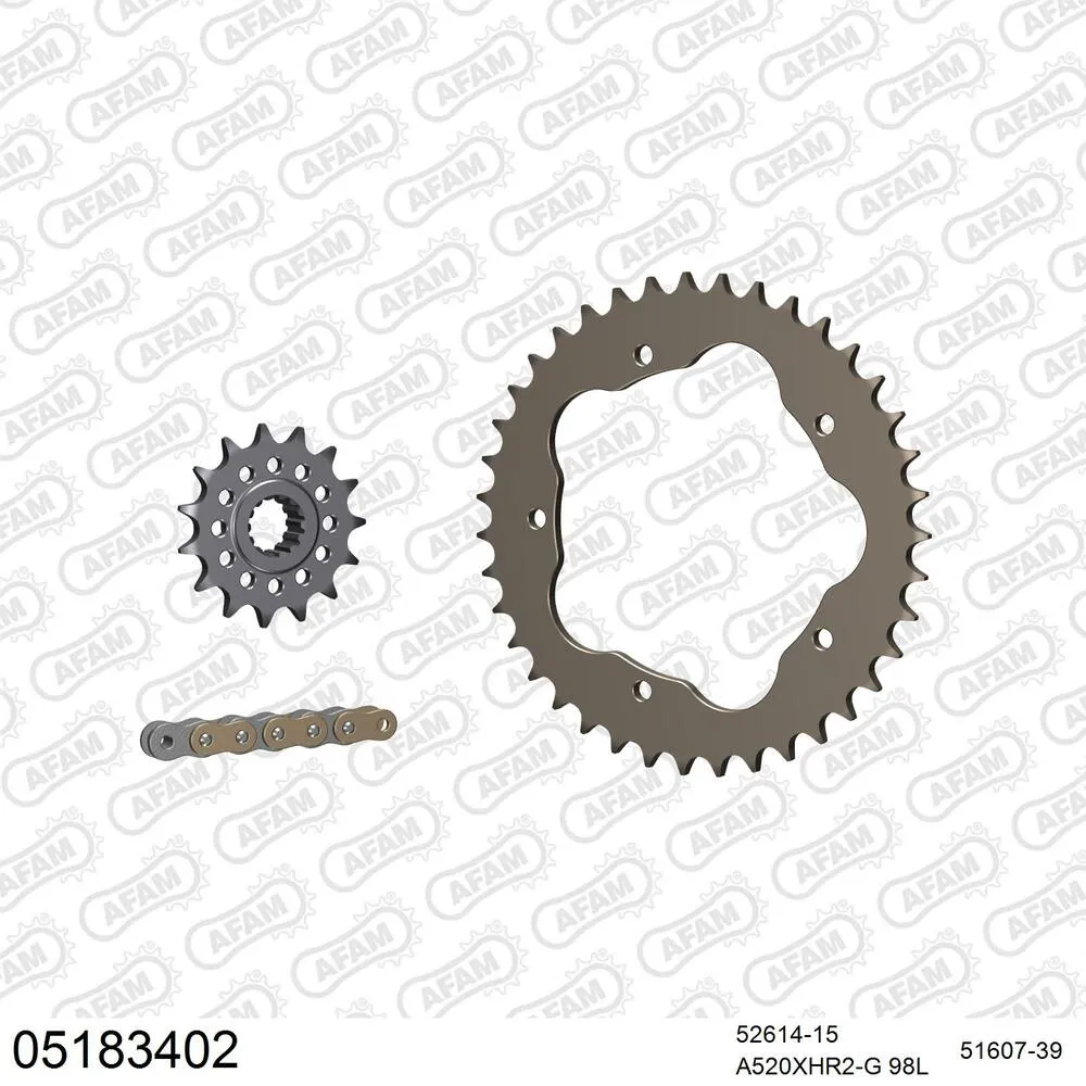 AFAM Kettensatz Aluminium 520 XHR2-G 15x39 - Ducati 848 2008-13 - 05183402