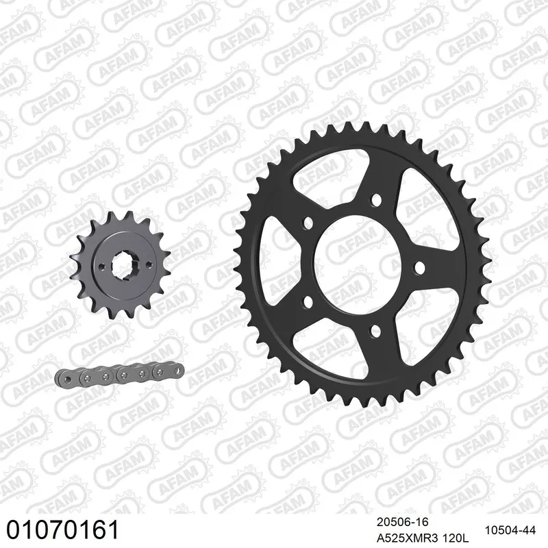 01070161 AFAM Kettensatz Stahl 525 XMR3 16x44 - Honda VT 600 C Shadow Custom 1986 - 01070161