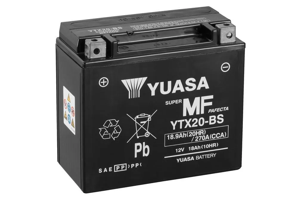 Yuasa YTX20-BS AGM Batterie 12V 18 AH (CP) mit Säurepack