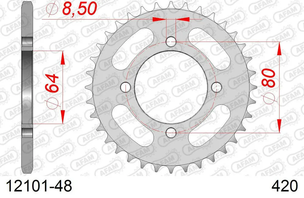 AFAM Kettensatz Stahl 420 M 13x48 - Yamaha RZ 50 2002 - 01201105