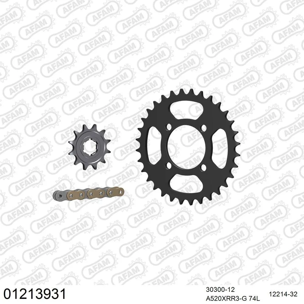 01213931 AFAM Kettensatz Stahl 520 XRR3-G 12x32 - Yamaha YFA1 125 Breeze 1989-04 - 01213931