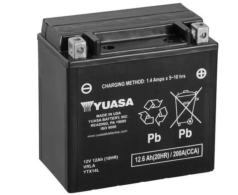 Yuasa YTX14H AGM Batterie High Performance 12V 12 AH (WC) ab Werk gefüllt 