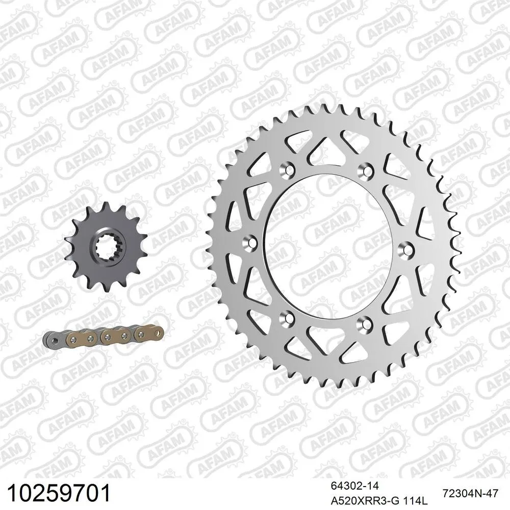 AFAM Kettensatz Aluminium 520 XRR3-G 14x47 - Husaberg FE 501 2000-02 - 10259701
