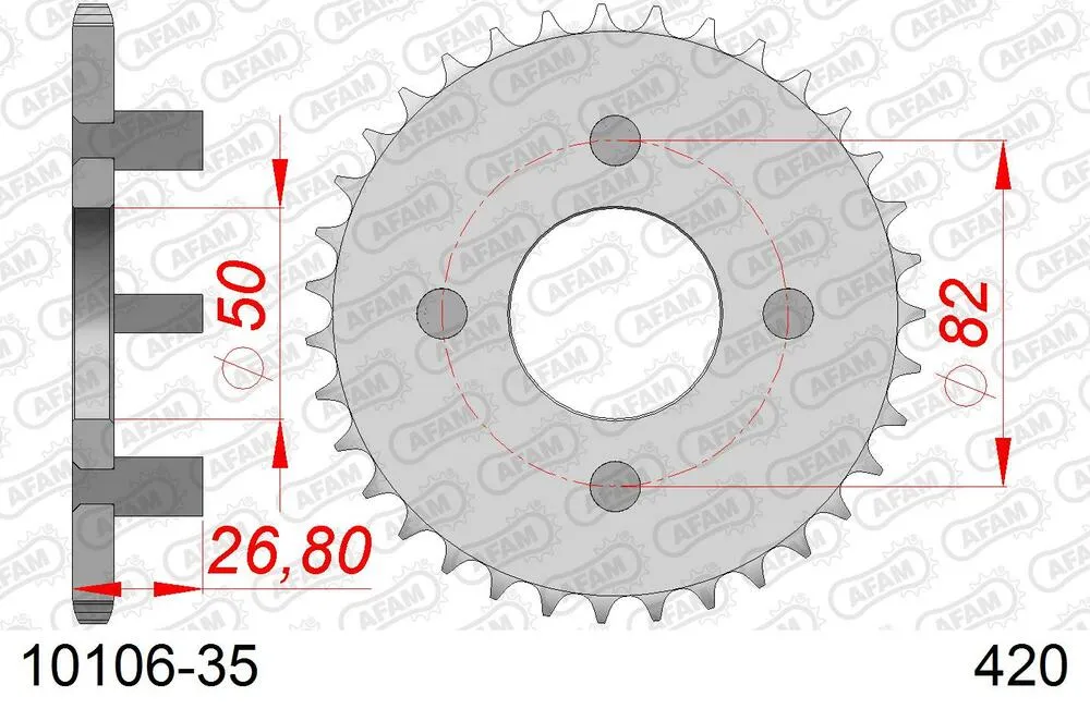 AFAM Kettensatz Stahl 420 R1-G 15x35 - Honda CT 70 1976-01 - 01005102